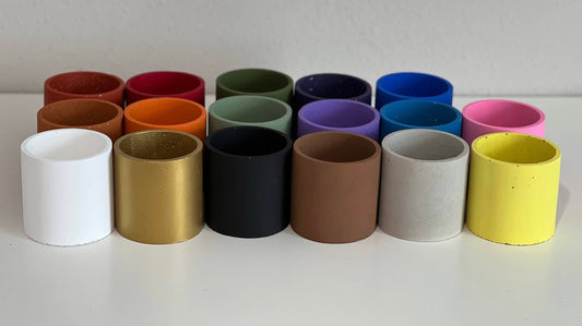 Round - Not Candle Pour Ready (not sealed) Concrete Vessels - Empty/Painted (6) shipping cost included